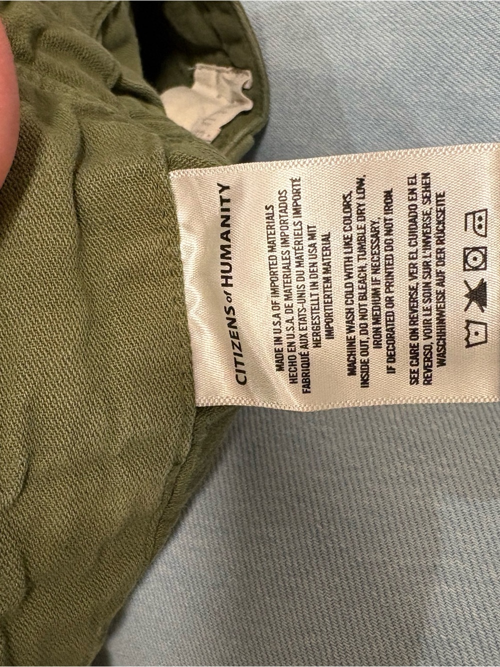 Citizens of Humanity High-Rise Utility Shorts Olive Green - Picture 14 of 15